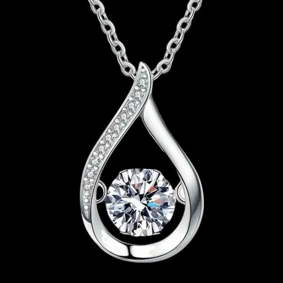 MOISSANITE Waterfall Pendant Necklace - Picture 1 of 7